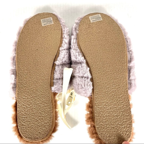 NWT Madewell Colorblock Quilted Scuff Slippers in Recycled Faux Fur - Picture 6 of 7